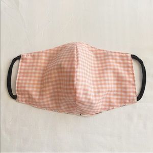 Peach Gingham Reusable Face Mask